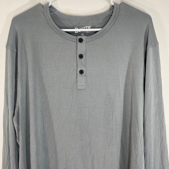 Duluth Trading Co. XL Gray Long Sleeve Henley Shirt Mens Tencel Modal Blend - Picture 2 of 5